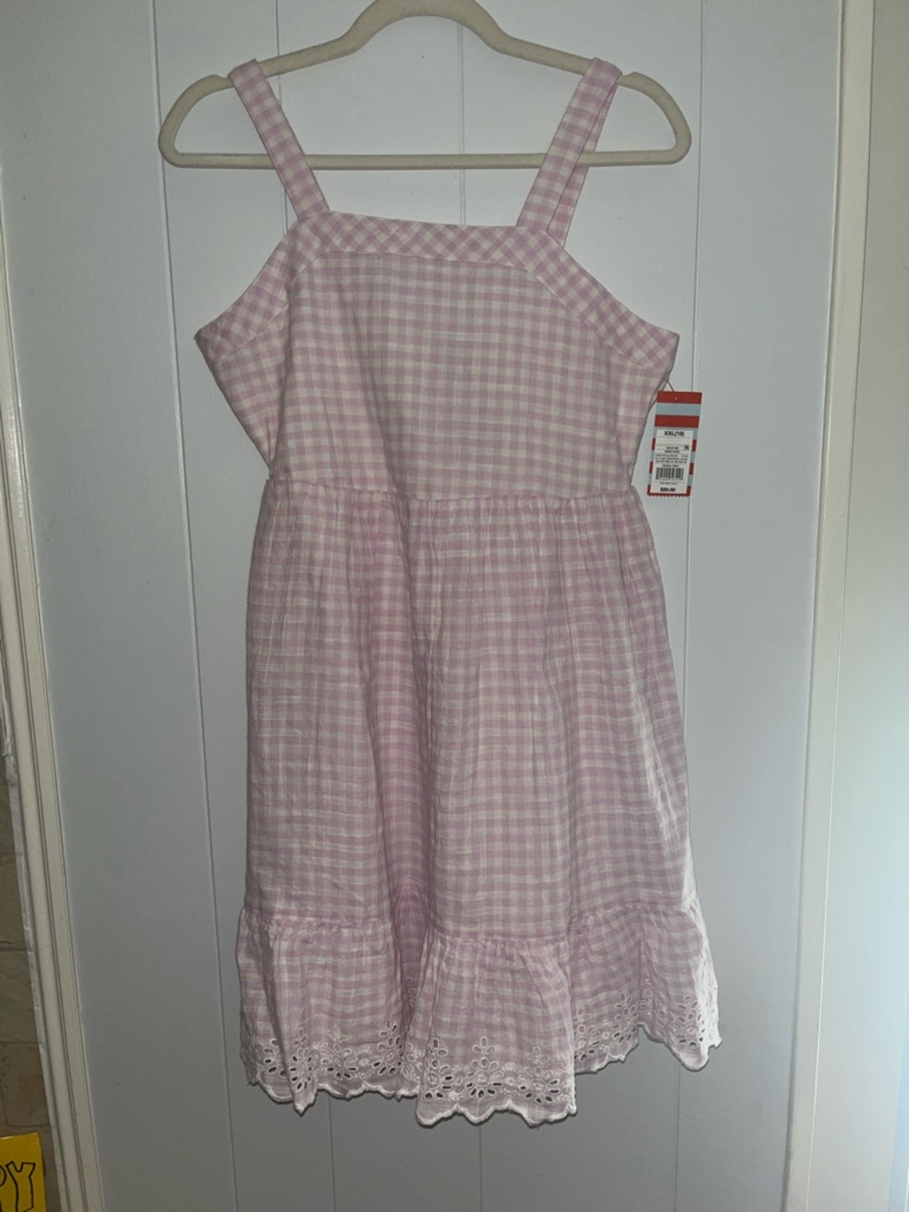 Cat & Jack Purple Gingham Sundress with Eyelet Hem